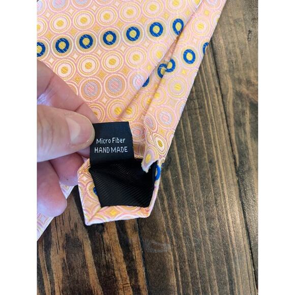 Gianfranco Italy Neck Tie Pink Geometic Pattern Old Money Luxury Special Event - Picture 3 of 11